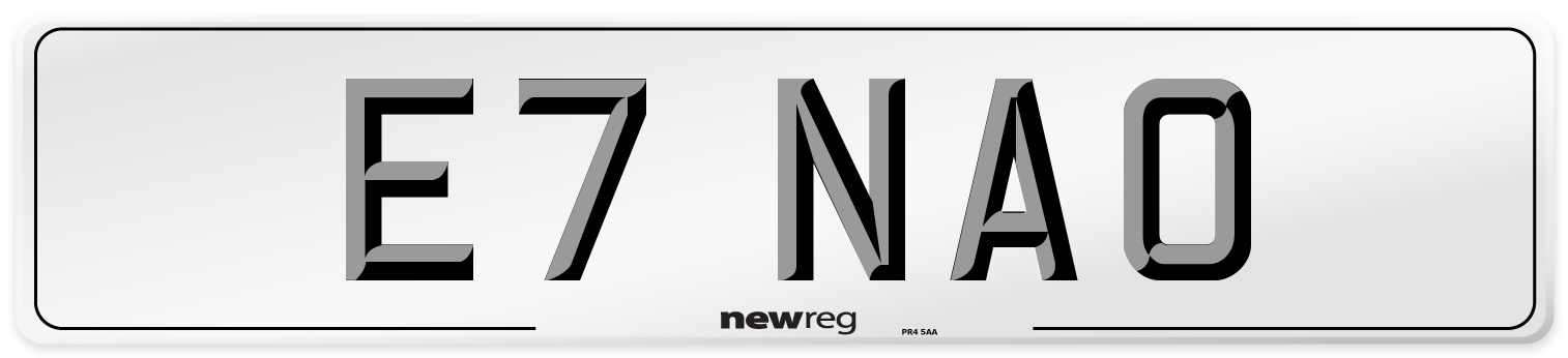 E7 NAO Number Plate from New Reg